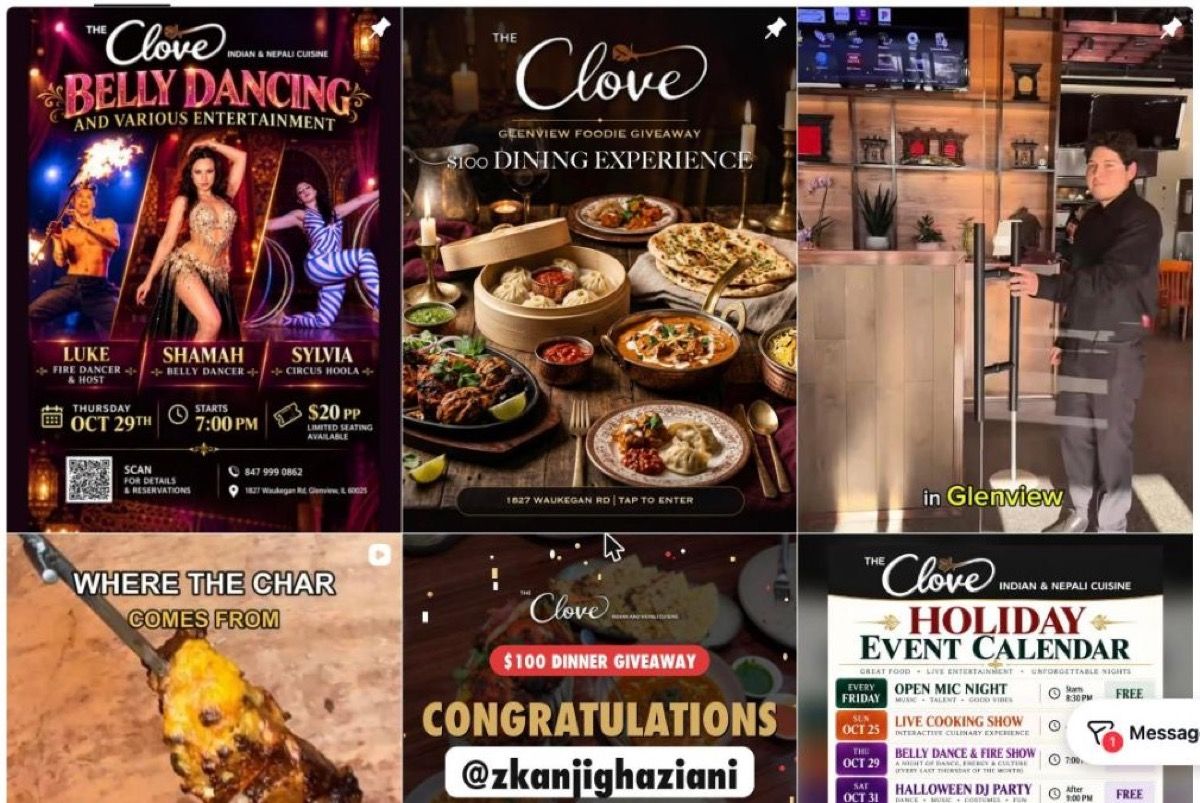 The Clove Instagram grid