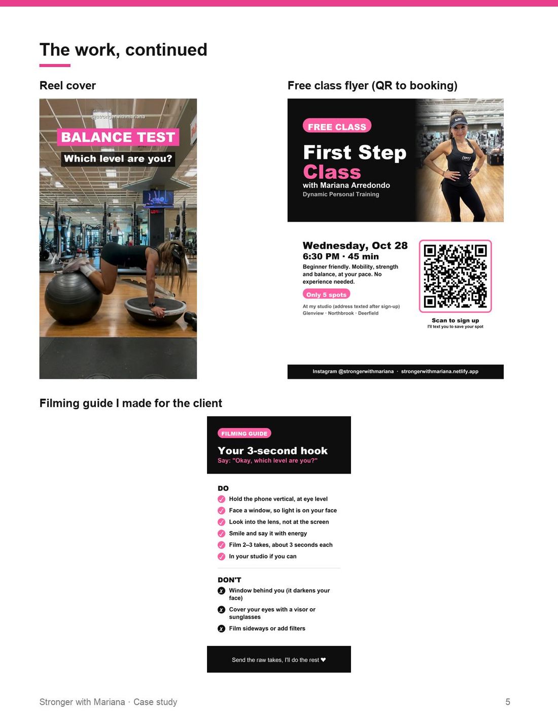 Reel cover, QR flyer and filming guide